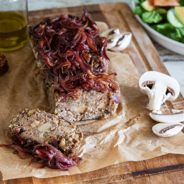 Beef & Mushroom Blended Meatloaf with Caramelised Onion | Blenditarian