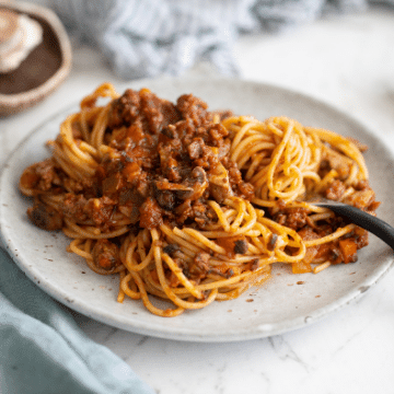 Beef & Mushroom Blended Spaghetti Bolognese | Blenditarian