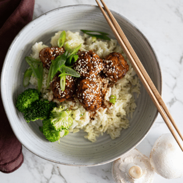 Chicken & Mushroom Blended Teriyaki Glazed Meatballs | Blenditarian