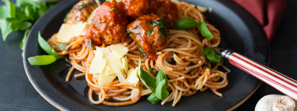 Spaghetti and Cheesy Blended Meatballs | Blenditarian